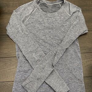 Gray Striped Women's Top